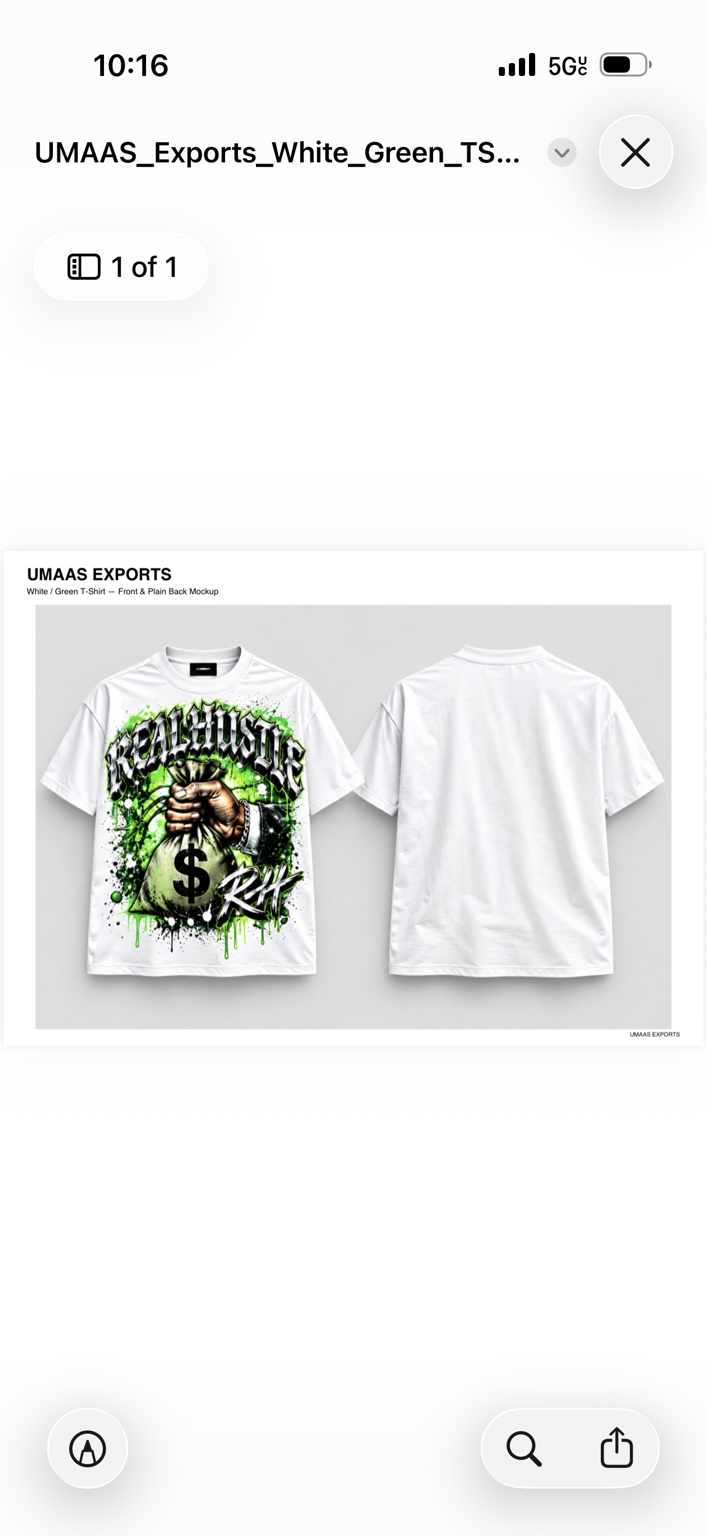 Same plain white back of the Real Hustle shirt